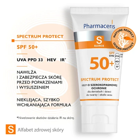 Pharmaceris S Spectrum Protect, защитный крем широкого спектра SPF 50+, 50 мл + семейная игра Dobble бесплатно: цены и характеристики