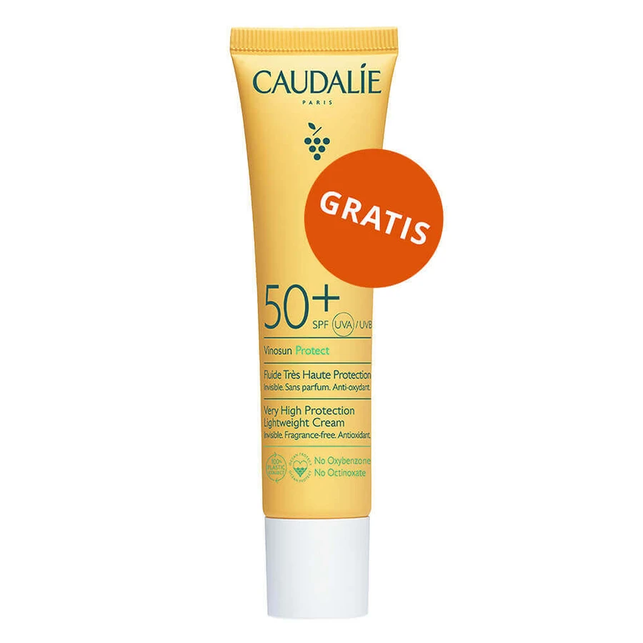 Caudalie Vinosun Protect, невидимий, легкий крем з дуже високим ступенем захисту, SPF 50+, 40 мл + 20 мл безкоштовно: ціни та характеристики