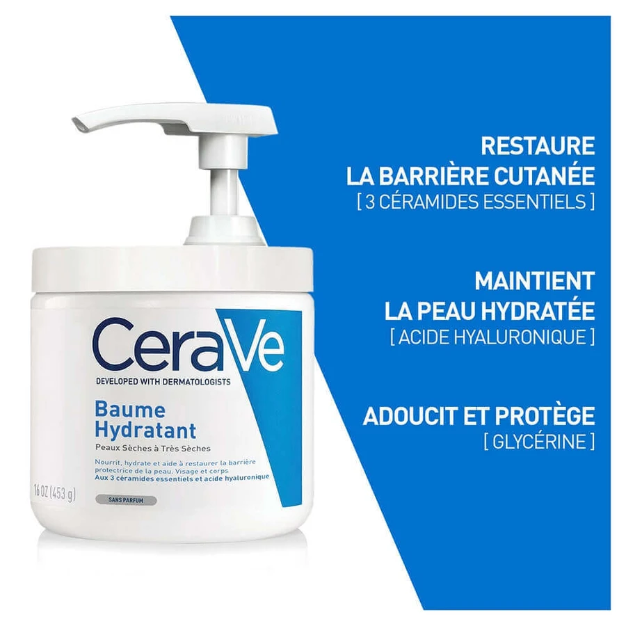 Cerave Body Зволожуючий крем для обличчя та тіла з дозатором для сухої та дуже сухої шкіри 454г: ціни та характеристики