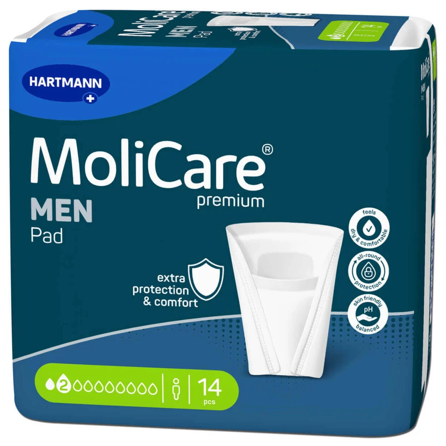 MoliCare Premium Men Pad, анатомічні поглинаючі прокладки, 2 краплі, 14 шт.: ціни та характеристики