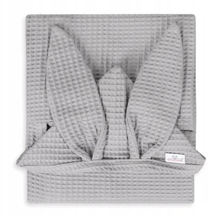 BabyMatex, Покрывало для ванной Prestige Bunny из вафельного хлопка, 70 см x 140 см, серое