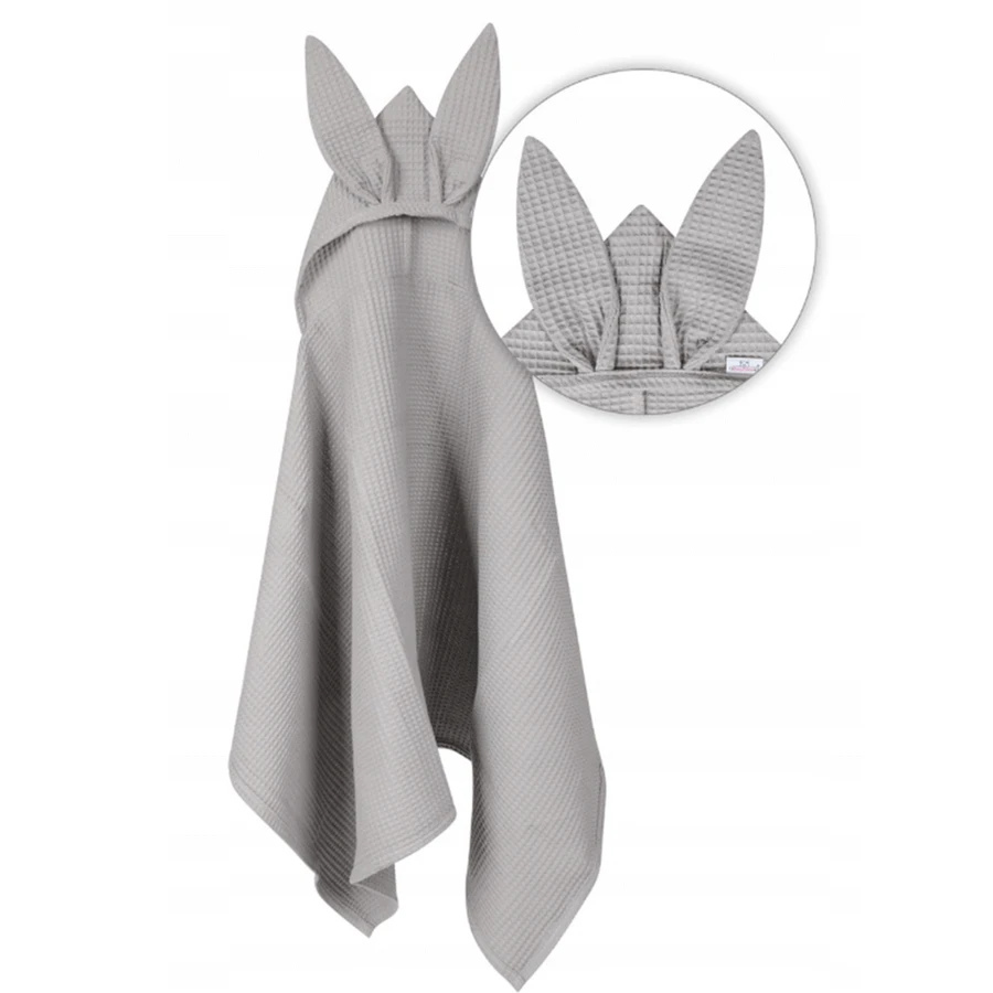 BabyMatex, Покрывало для ванной Prestige Bunny из вафельного хлопка, 70 см x 140 см, серое: цены и характеристики