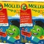 Омега-3 Mollers Omega 3 Jelly Fish,  жувальні таблетки з малиновим смаком, 2 упаковки по 36 штук