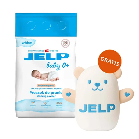 Jelp Baby 0+, гипоаллергенный стиральный порошок, белый, 2,25 кг + бесплатный плюшевый мишка: цены и характеристики