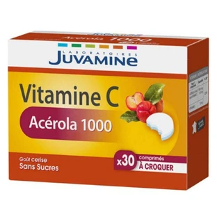 Juvamine Acerola 1000 Травяной витамин C со вкусом вишни 30 жевательных таблеток