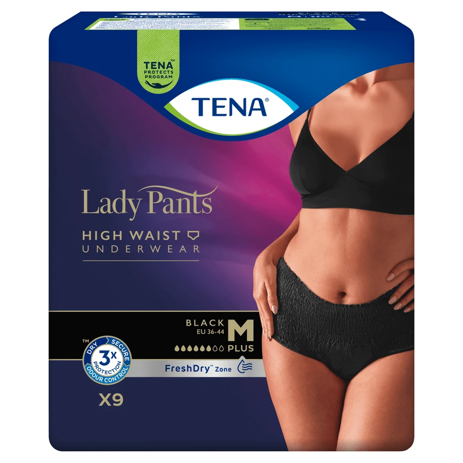 Труси Tena Lady Pants Noir, поглинаючі труси, розмір M, 75-105 см, Plus, 9 штук: ціни та характеристики