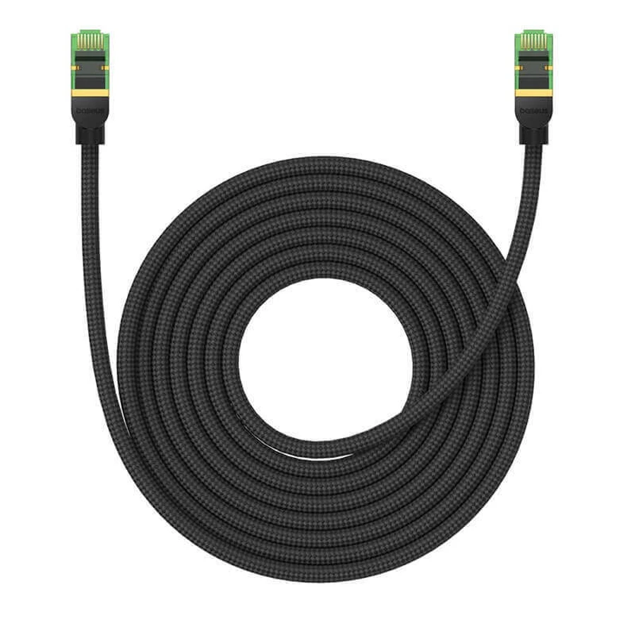 Baseus высокоскоростной сетевой кабель RJ45 кат. 8 40 Гбит/с 8 м в оплетке черный: цены и характеристики