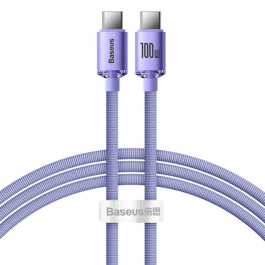 Кабель Baseus CAJY000701 USB-C - USB-C PD 100W 5A 480Mbps 1.2m - фиолетовый: цены и характеристики