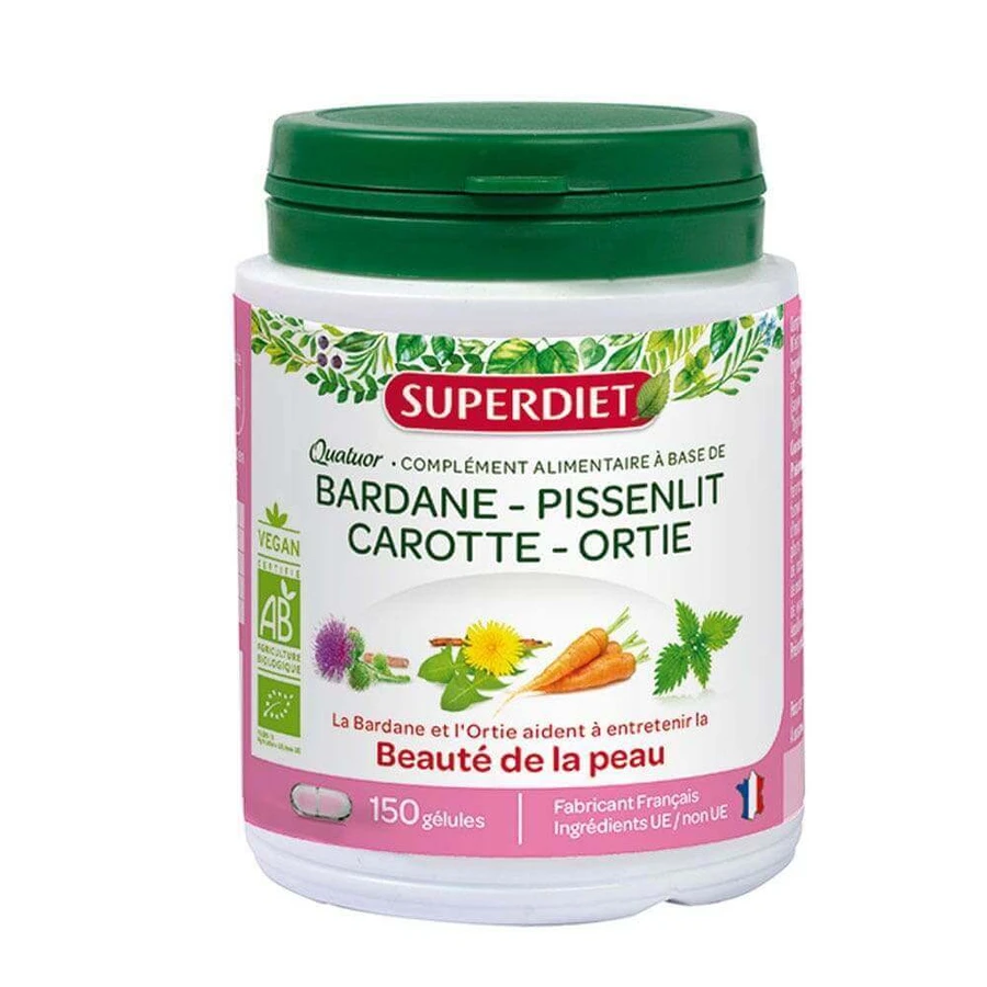 Superdiet Organic Burdock Quatuor для красоты кожи 150 гелюли: цены и характеристики