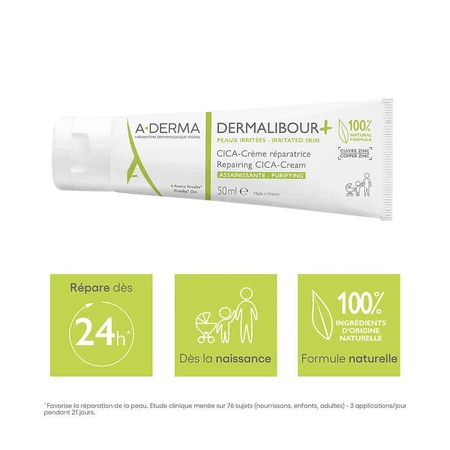 A-Derma Dermalibour+ CICA-крем реструктуризуючий очищаючий для подразненої шкіри 50мл: ціни та характеристики