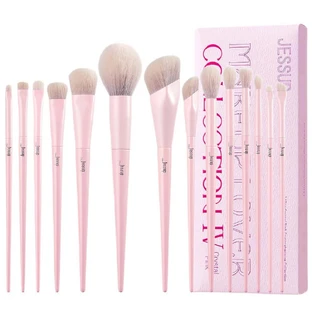 Набір пензлів для макіяжу Jessup Crystal Pink T495, 14 штук