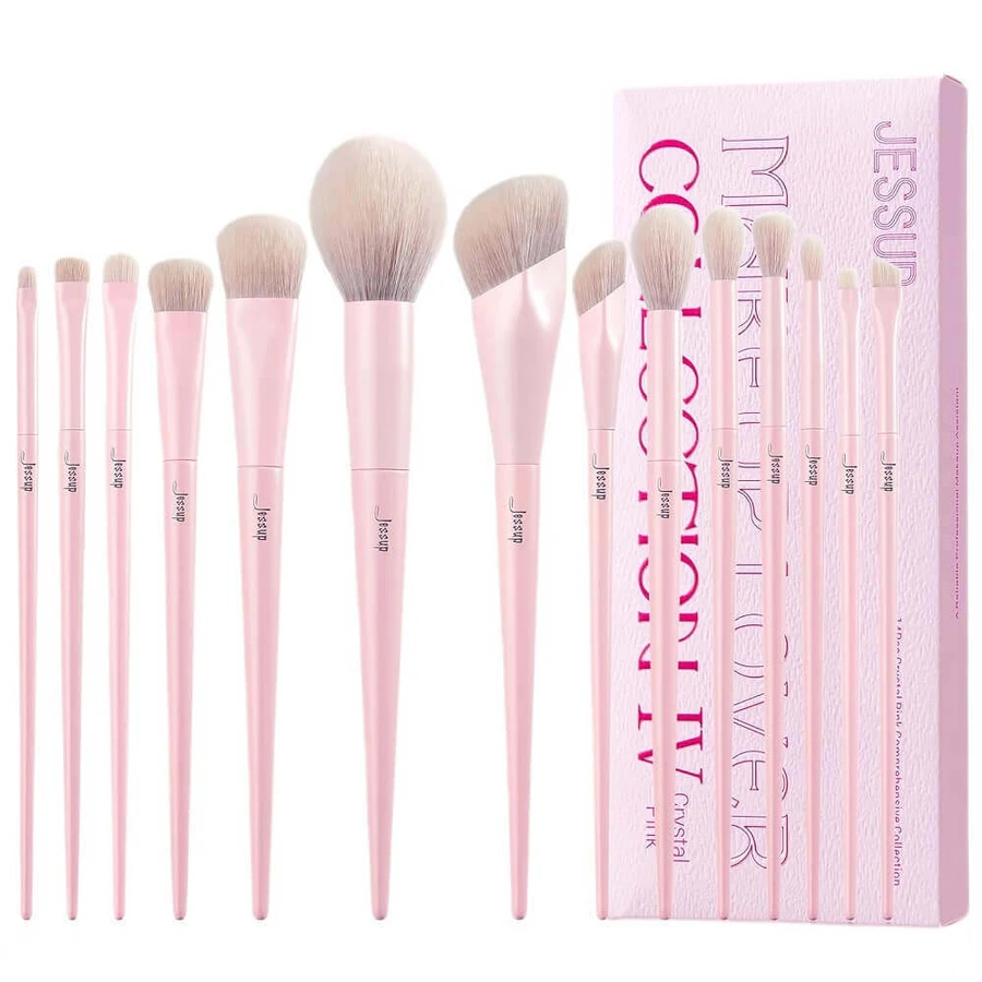 Набір пензлів для макіяжу Jessup Crystal Pink T495, 14 штук: ціни та характеристики