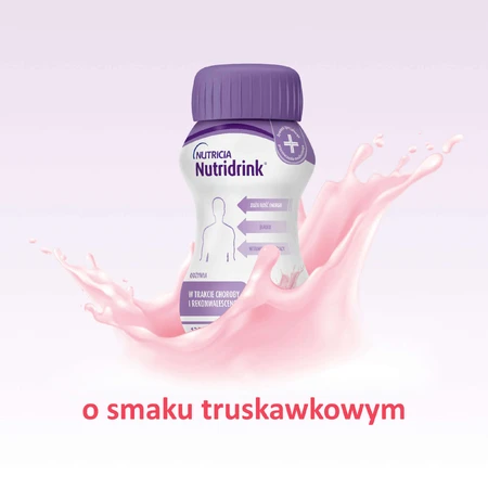 Набір напоїв Nutridrink, поживна формула, полуничний смак, 8 х 125 мл + буклет з рецептами безкоштовно: ціни та характеристики