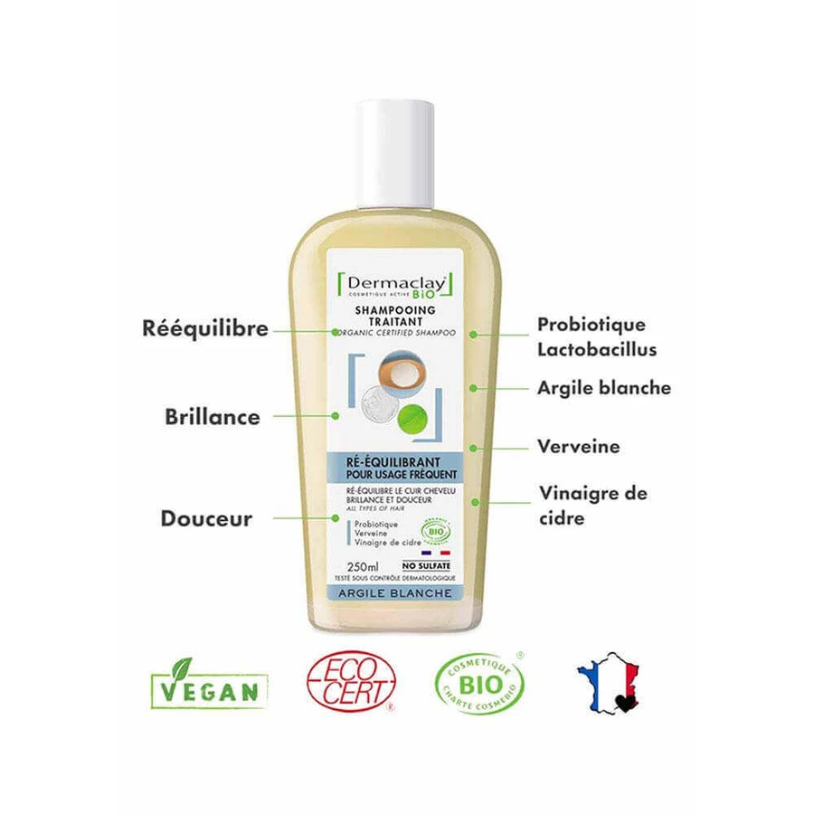 Dermaclay Шампунь BIO Probiotique для частого використання Argilla Blanc 250 мл: ціни та характеристики