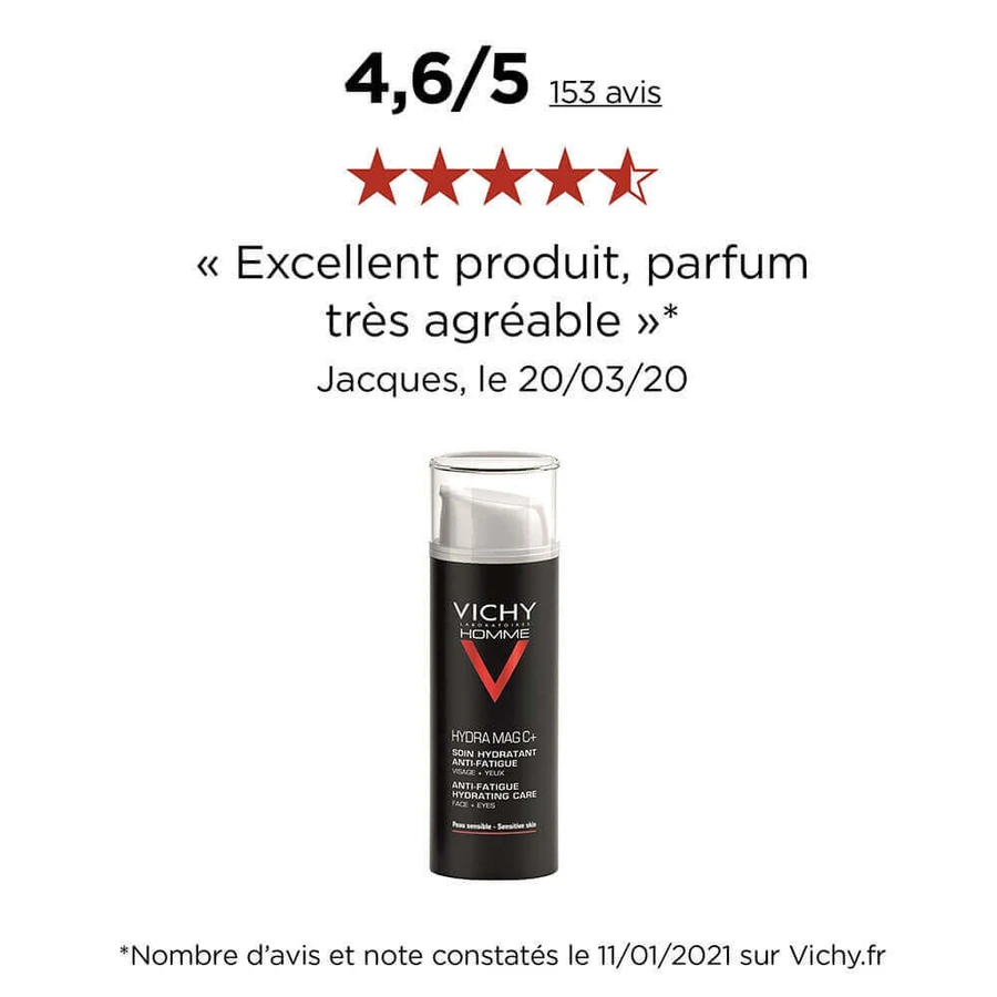 Vichy Чоловічий противтомний зволожуючий крем для обличчя та очей Hydra Mag C+ Sensitive Skin 50 мл: ціни та характеристики