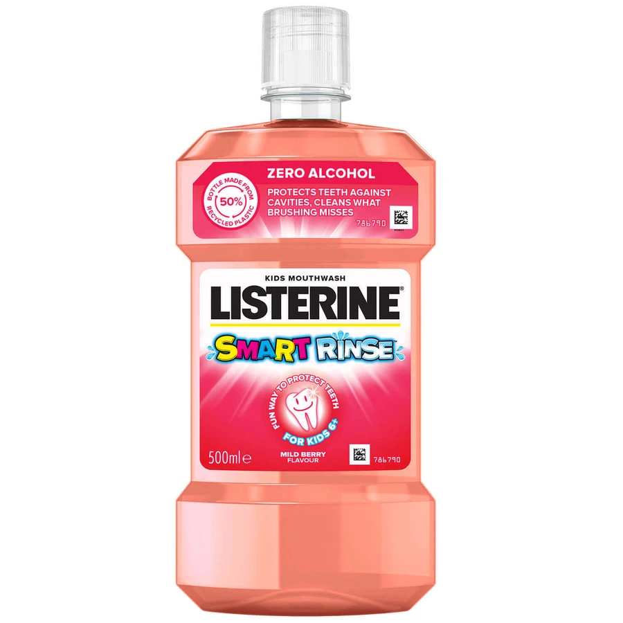 Listerine Smart Rinse Mild Berry, ополіскувач для порожнини рота, для дітей віком від 6 років, 500 мл: ціни та характеристики