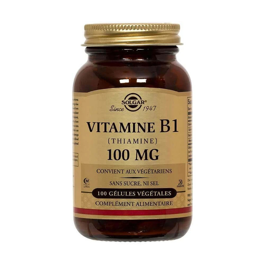 Solgar Вітаміни В1 (тіамін) 100 Овочеві гелі Défenses immunitaires Vitalité 100 мг: ціни та характеристики