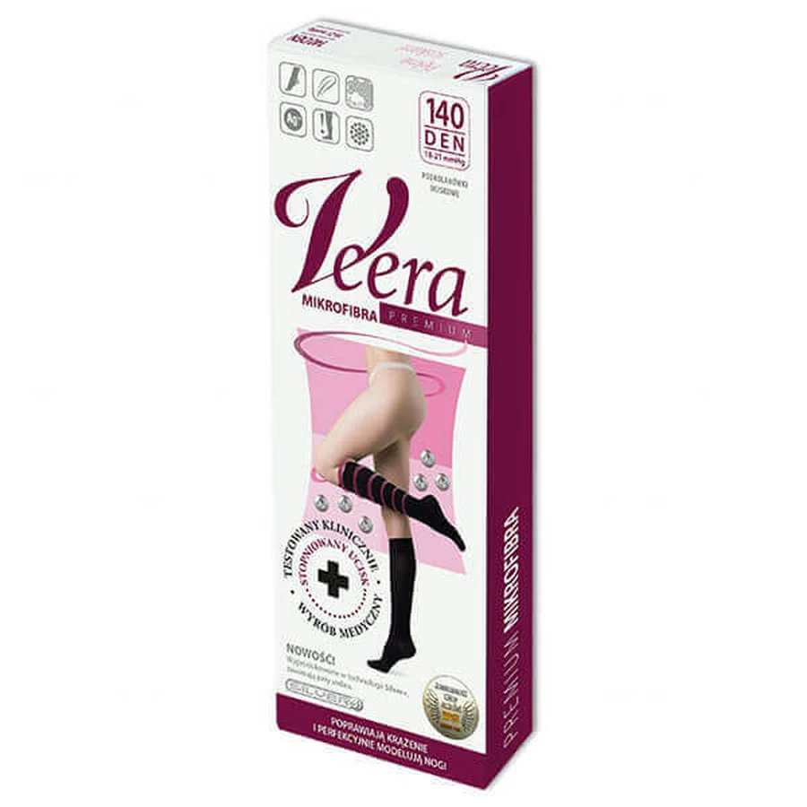 Veera Premium, носки длиной до колена, 140 ден, размер L, черные: цены и характеристики