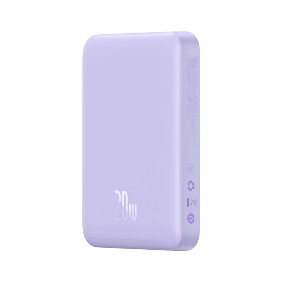 Powerbank Baseus Magnetic Mini индуктивный 10000mAh 20W - фиолетовый + кабель USB-C - USB-C: цены и характеристики