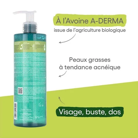 A-Derma Biologie AC Organic Очищуючий гель для жирної та вугрової шкіри 400 мл: ціни та характеристики