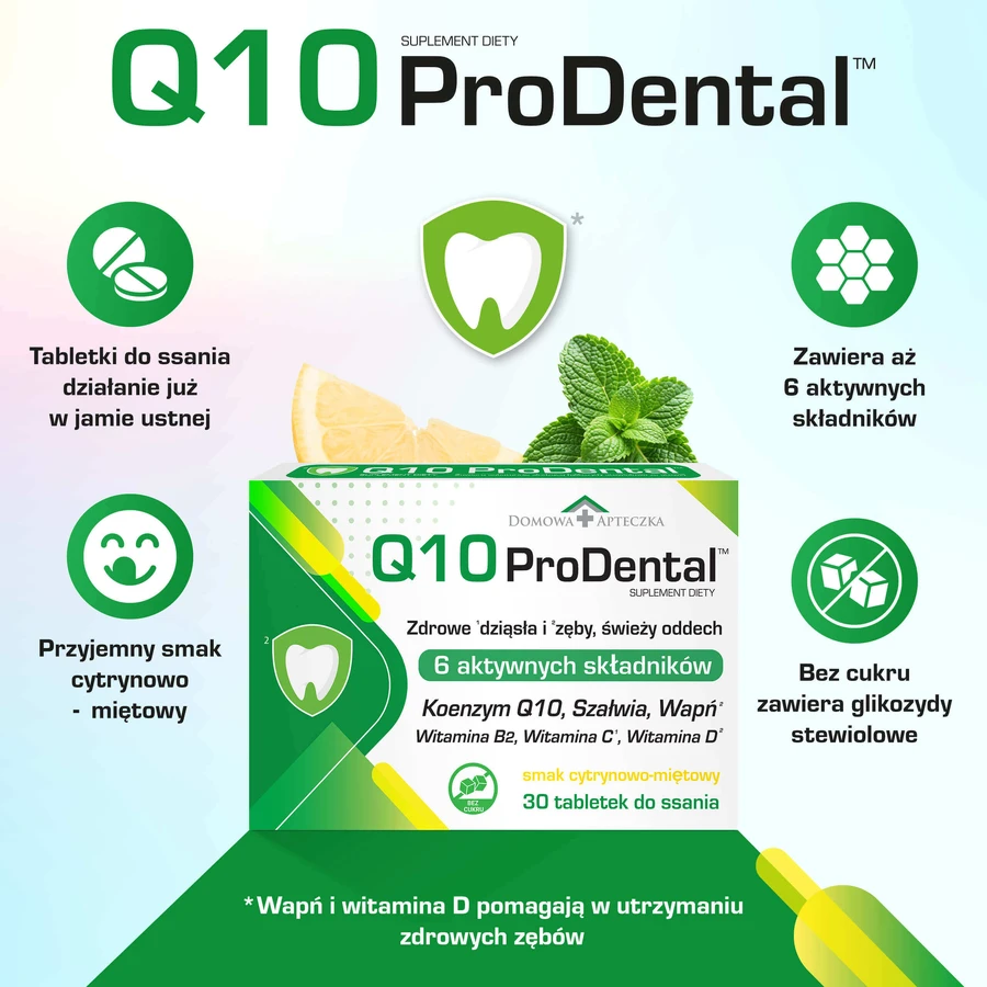 Q10 ProDental, лимонно-мятный вкус, 30 пастилок: цены и характеристики
