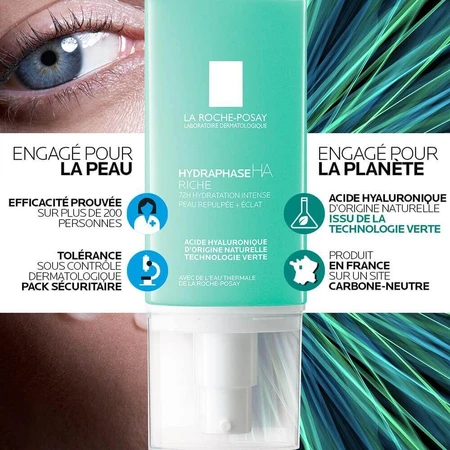 La Roche-Posay Hydraphase Rich 72h Hydrating Cream Hyaluronic Acid HA 50ml: цены и характеристики