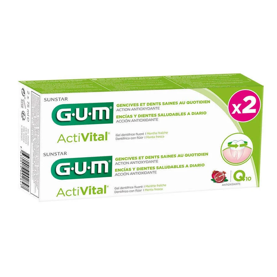 Gum ActiVital Зубна паста Q10 для здорових зубів та ясен 2х75мл: ціни та характеристики