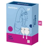 Satisfyer Feel Good, менструальная чаша, 15 мл + 20 мл, прозрачная, 2 штуки
