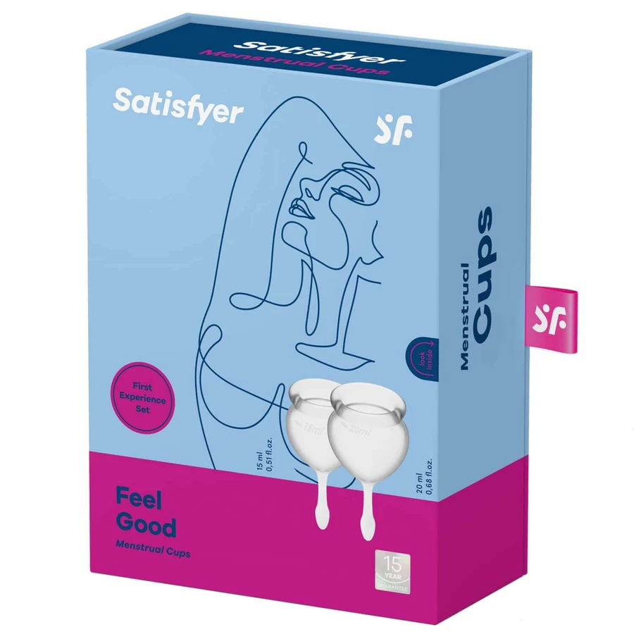 Satisfyer Feel Good, менструальна чаша, 15 мл + 20 мл, прозора, 2 шт.: ціни та характеристики