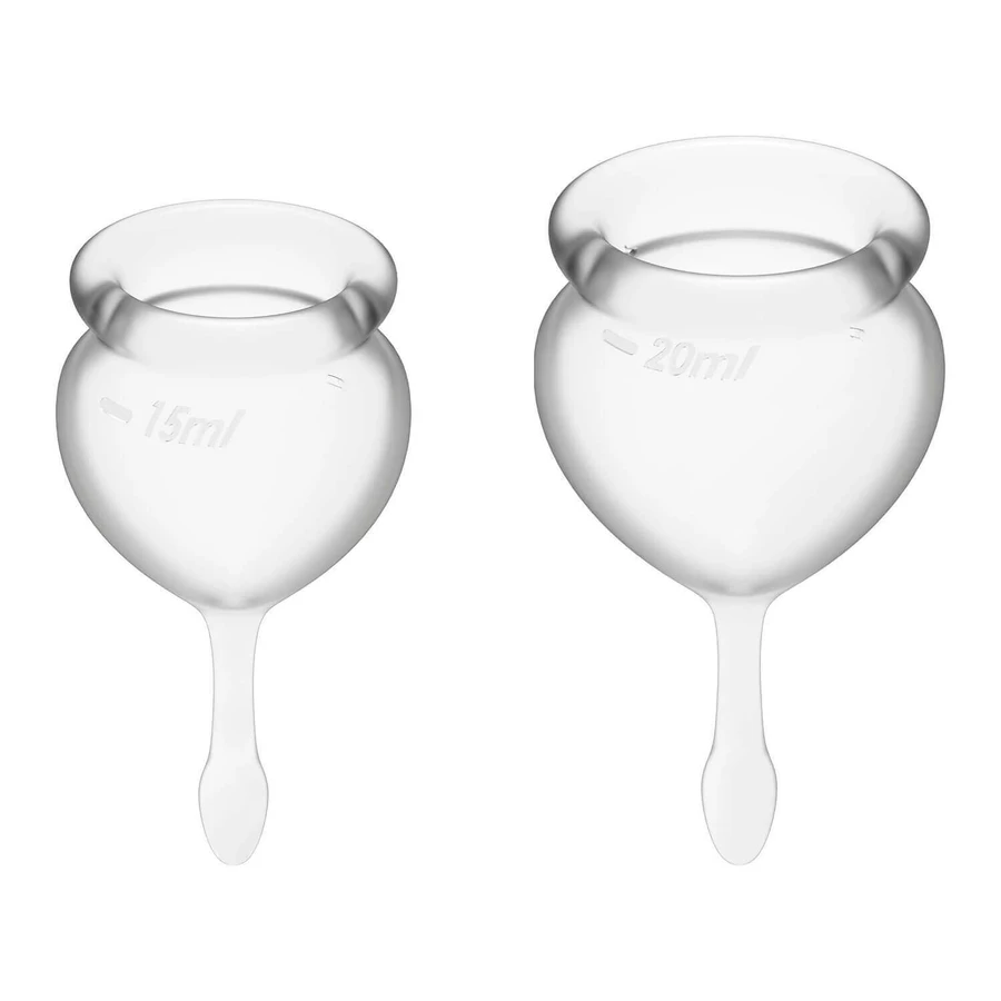 Satisfyer Feel Good, менструальна чаша, 15 мл + 20 мл, прозора, 2 шт.: ціни та характеристики