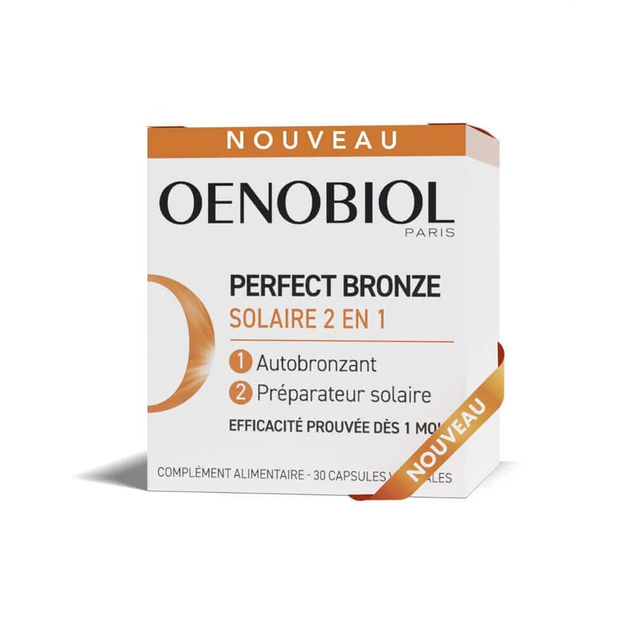 Oenobiol Perfect Bronze I Solari 2 в 1 автозагар і захист від сонця 30 вегетаріанських капсул: ціни та характеристики