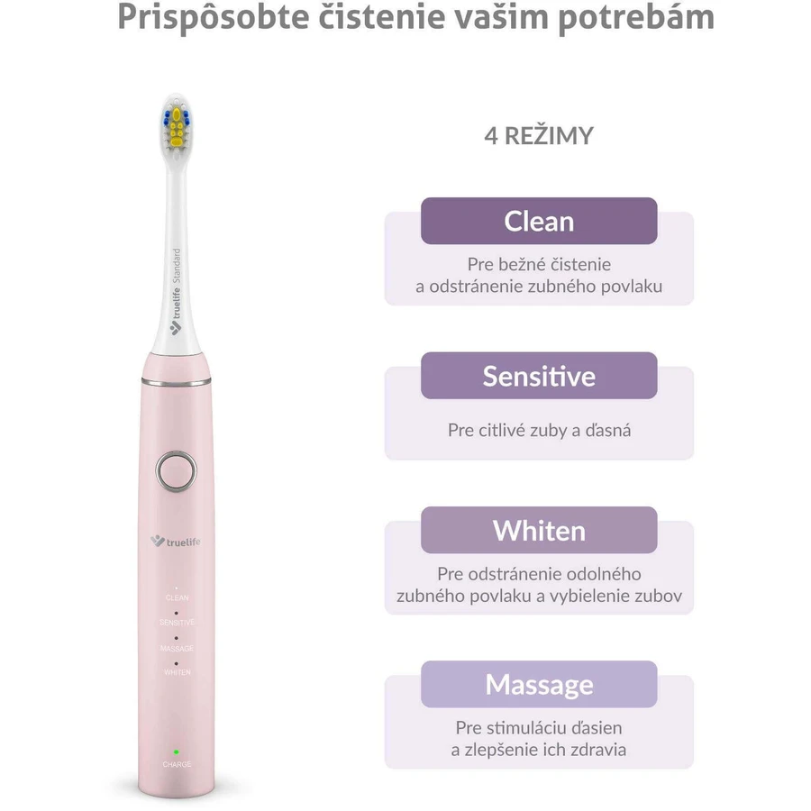 Компактна звукова зубна щітка TrueLife SonicBrush рожева: ціни та характеристики
