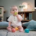 Sophie Giraffe So'pure, набор прорезывателей, цветные шарики и кубики, от 3 месяцев, 4 штуки: цены и характеристики