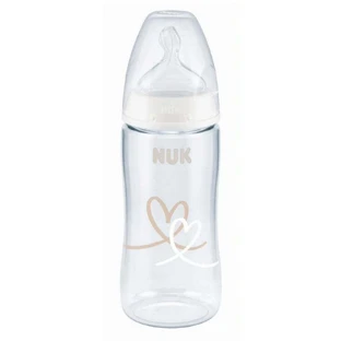 Nuk First Choice+ с контролем температуры Силиконовая детская бутылочка размер M Сердце от 0 до 6 месяцев 300 мл