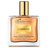 Bielenda Lumiere, багатофункціональна суха олія для догляду за обличчям, тілом та волоссям з частинками золота, 50 мл