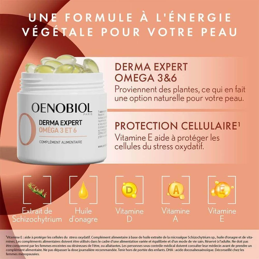 Oenobiol Derma Expert Омега 3 6 Регенерація шкіри 30 капсул: ціни та характеристики