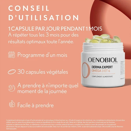 Oenobiol Derma Expert Омега 3 6 Регенерація шкіри 30 капсул: ціни та характеристики