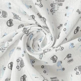 BabyMatex, Муслінове обгортання Muslin Design, 80 см х 120 см, біле з машинками