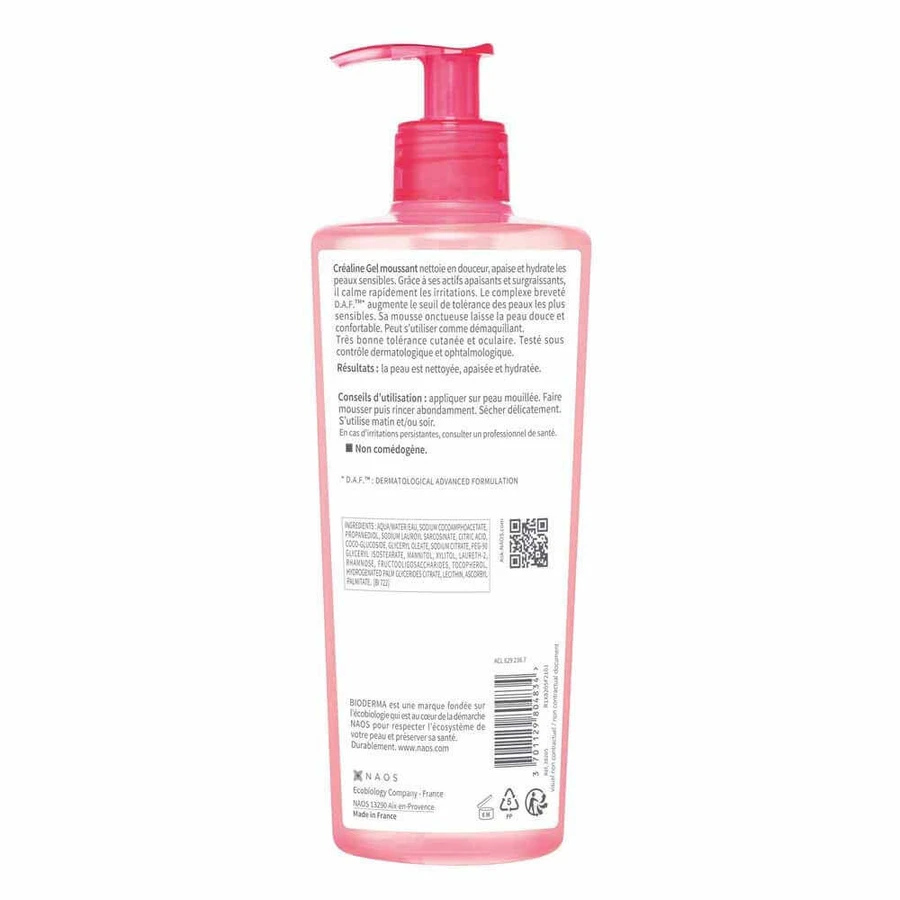 Міцелярний очищуючий гель для обличчя та очей Bioderma Crealine заспокоює чутливу шкіру обличчя та очей: ціни та характеристики