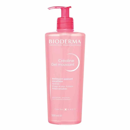 Міцелярний очищуючий гель для обличчя та очей Bioderma Crealine заспокоює чутливу шкіру обличчя та очей: ціни та характеристики
