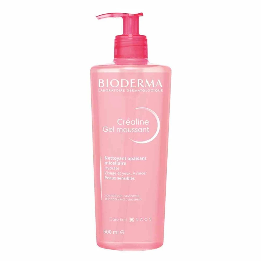 Міцелярний очищуючий гель для обличчя та очей Bioderma Crealine заспокоює чутливу шкіру обличчя та очей: ціни та характеристики