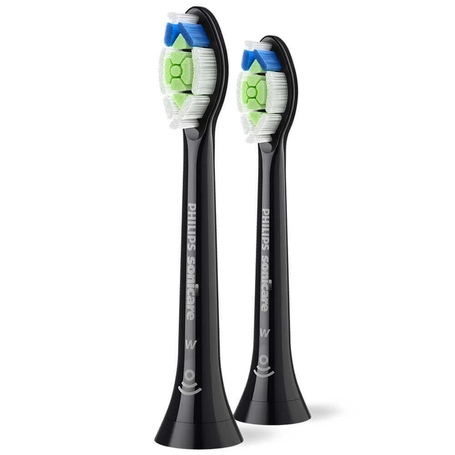Philips, змінні насадки для звукової зубної щітки Sonicare W2 Optimal White, чорні, 2 шт.: ціни та характеристики