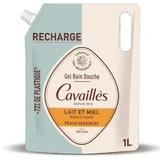 Cavaillès Refill Bath & Shower Gel Milk & Honey Sensitive Skin 1L