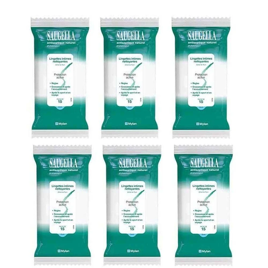 Saugella Antiseptic 15 Антисептичні інтимні серветки 6x15: ціни та характеристики