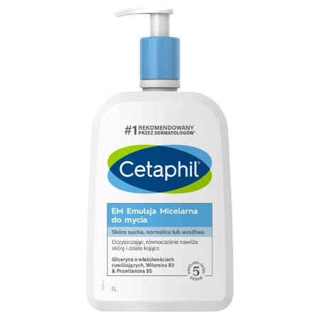 Cetaphil EM, Emulsie micelară pentru curățarea pielii sensibile, pentru întreaga familie, 1000 ml + Cremă hidratantă pentru față cu acid hyaluronic, cremă de noapte, 48 ml gratuit: цены и характеристики