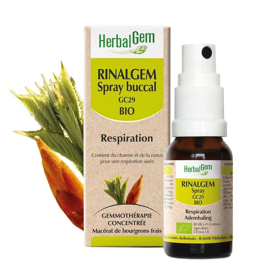 Комплекси геммотерапії Herbalgem Rinalgem Respire Органічний спрей 15мл: ціни та характеристики