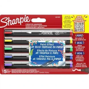 Набор из 5 акриловых маркеров с круглым наконечником, Sharpie