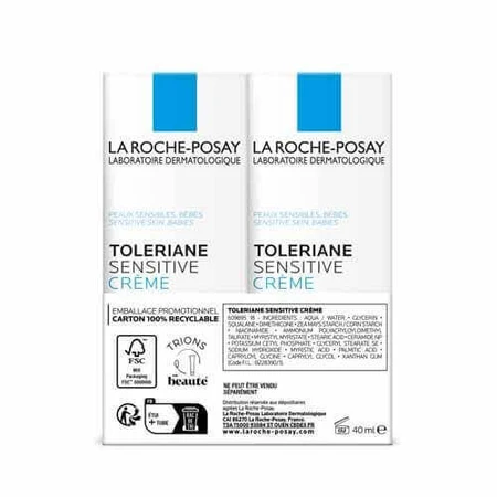 Зволожуючий, заспокійливий і захисний крем La Roche-Posay Toleriane 2х40мл: ціни та характеристики