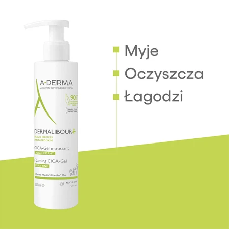 Набір A-Derma Dermalibour+ Cica, гель для очищення подразненої шкіри, 200 мл + відновлювальний крем для подразненої шкіри, з першого дня, 100 мл: ціни та характеристики