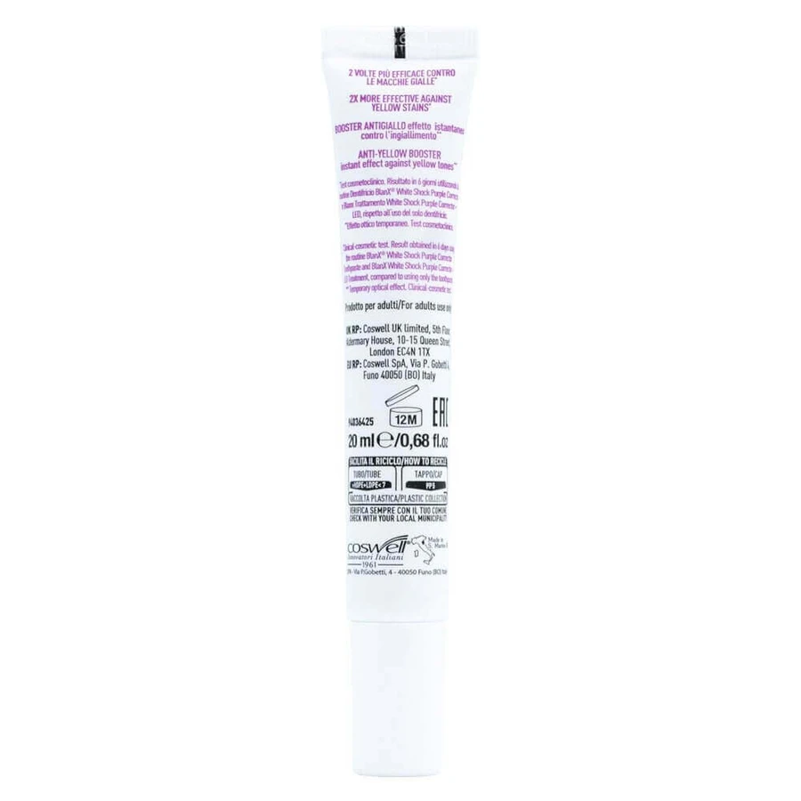 BlanX White Shock Purple Corrector, система отбеливания зубов, сыворотка, 20 мл + колпачок Led Bite: цены и характеристики